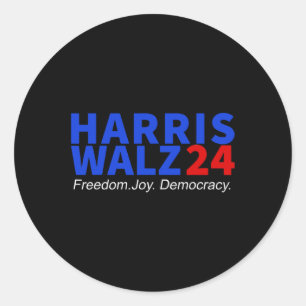 Wheimer24 Freedom Joy Democracy Kamala Harris Walt Classic Round Sticker