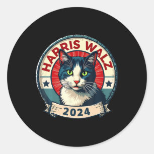 Wheimer 2024 Funny Cat Election Kamala Harris Tim Classic Round Sticker