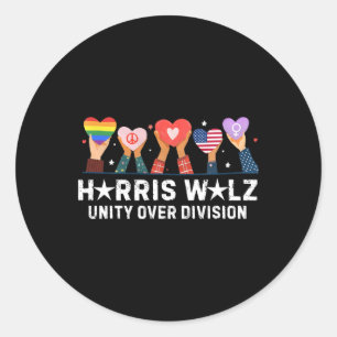 Wheimer 2024 Unity Over Division Harris W 2024 1 Classic Round Sticker