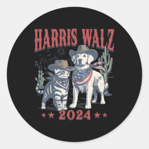 Wheimer Cowboy This Childless Cat Dog Lady Kamala  Classic Round Sticker