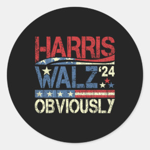 Wheimer Obviously! Harris Waltz 2024 Election 2 Classic Round Sticker