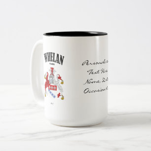 Whelan Family Crest, Translation & Meaning Two-Tone Coffee Mug