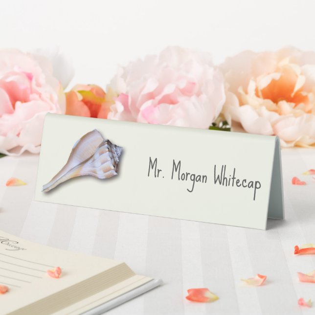 Whelk Shell Tented Place Cards With Name Template (In SItu (Wedding))