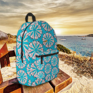Whelk Shells Spiral Pattern Printed Backpack