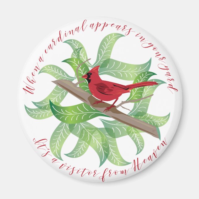 When a cardinal appears in your yard... magnet (Front)