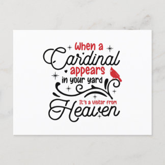 When a Cardinal Appears in Your Yard Postcard