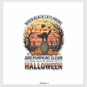 When Black Cats Prowl Halloween Cat Tombstone Pump