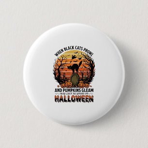 When Black Cats Prowl Halloween Cat Tombstone Pump 6 Cm Round Badge