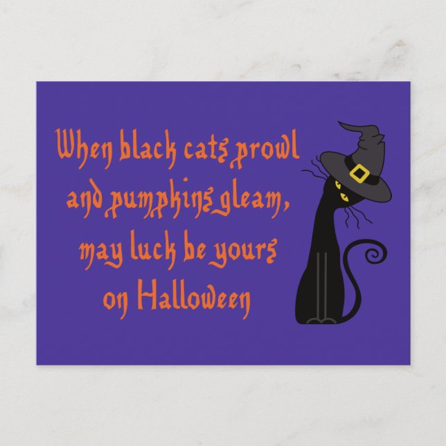 When Black Cats Prowl Postcard (Front)