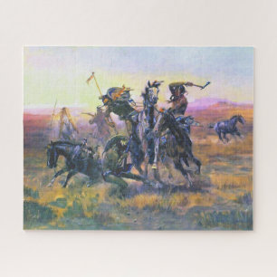 When Blackfoot And Sioux Meet CM Russell Jigsaw Puzzle