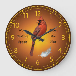 When Cardinals Appear, Angels Are Near ~   Large Clock