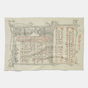 When Christ Was Born of Mary Free Medival Carol Tea Towel