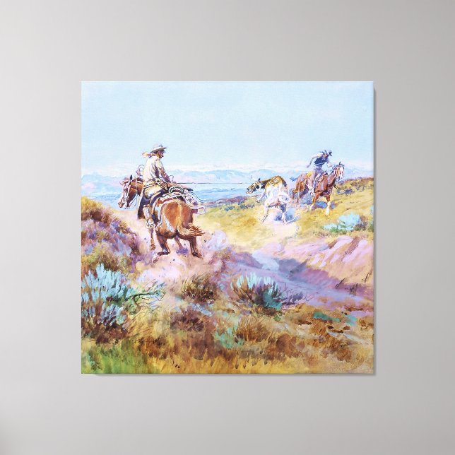 “When Cows Were Wild” by Charles M Russell Canvas Print (Front)
