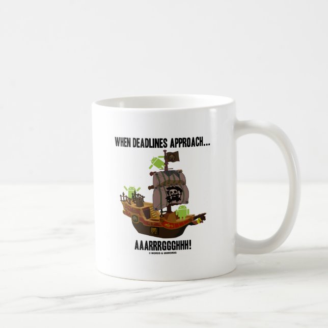 When Deadlines Approach... Aaarrrggghhh! (Android) Coffee Mug (Right)