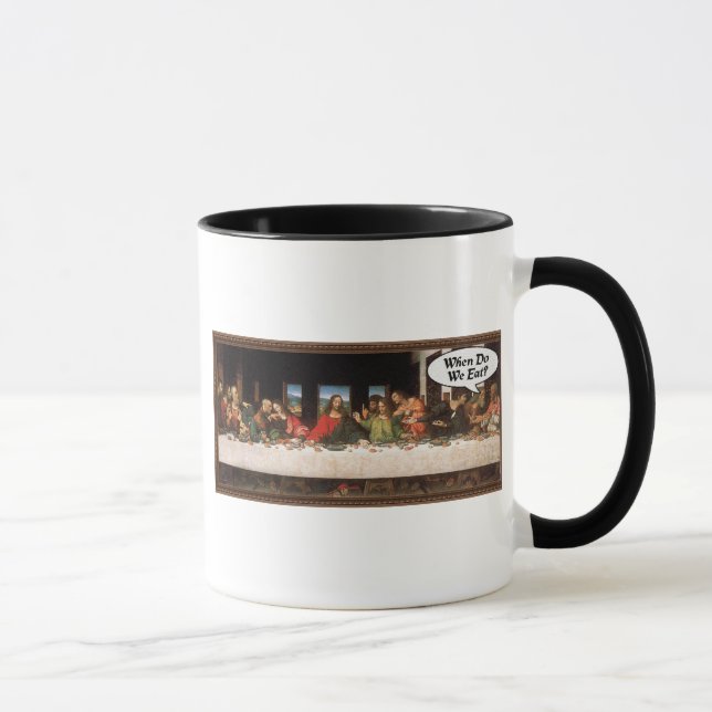 When Do We Eat? - Funny Last Supper Holiday Dinner Mug (Right)