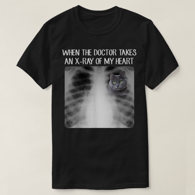 When Doctor Takes X-ray Of My Heart Funny Russian  T-Shirt (Design Front)