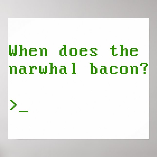 When Does the Narwhal Bacon VGA Reddit Question Poster (Front)