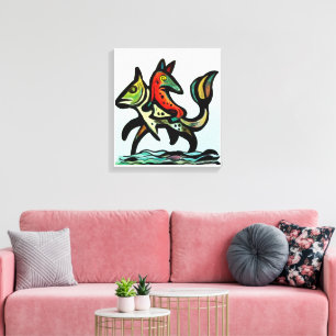 When Earth and Water Collide The Fox and The Trout Canvas Print