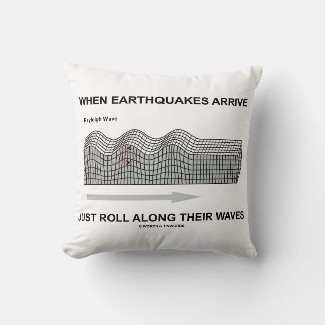 When Earthquakes Arrive Just Roll Along Waves Cushion (Front)