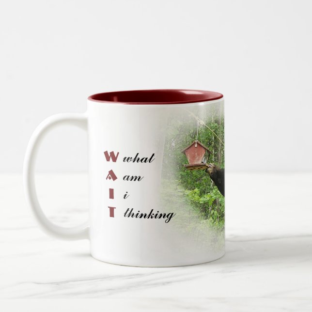When eating is getting hard to stop Two-Tone coffee mug (Left)