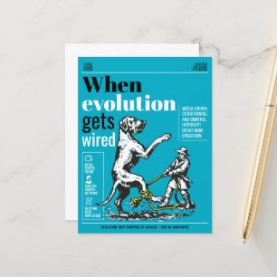 When evolution gets wired Great Danes are involved Holiday Postcard
