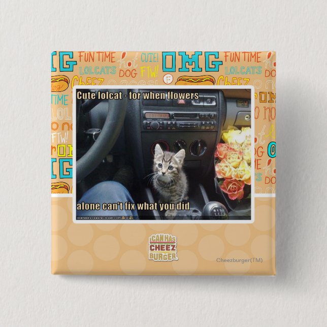 When flowers are not enough 15 cm square badge (Front)