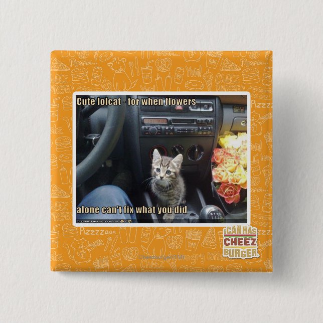 When flowers are not enough 15 cm square badge (Front)