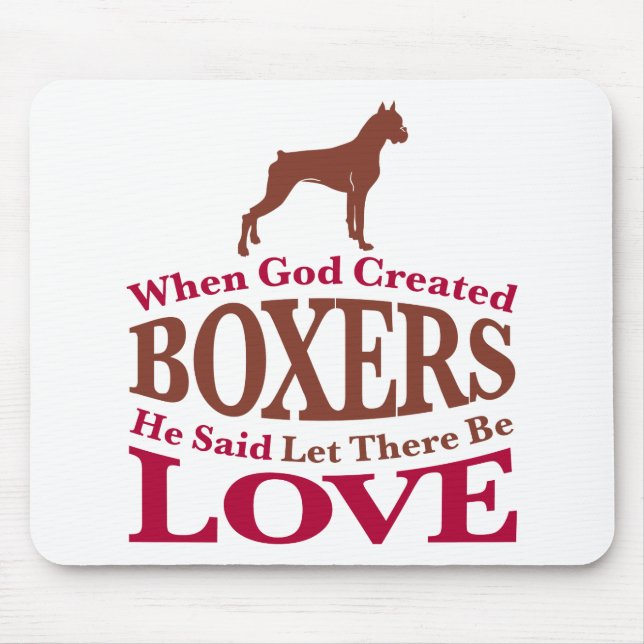 When God Created Boxers Mouse Mat (Front)