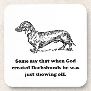 When God Created Dachshunds Coaster