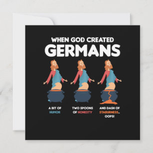 When God Created Germans Funny Germany Gift Invitation