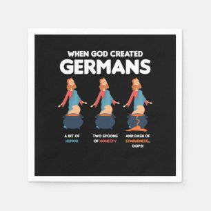 When God Created Germans Funny Germany Gift Napkin