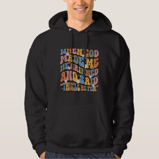 when god made me he grined, retro, vintage hoodie