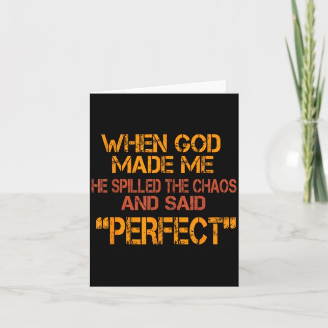 When God Made Perfect Funny Sarcastic Humour Kid Card (Front)