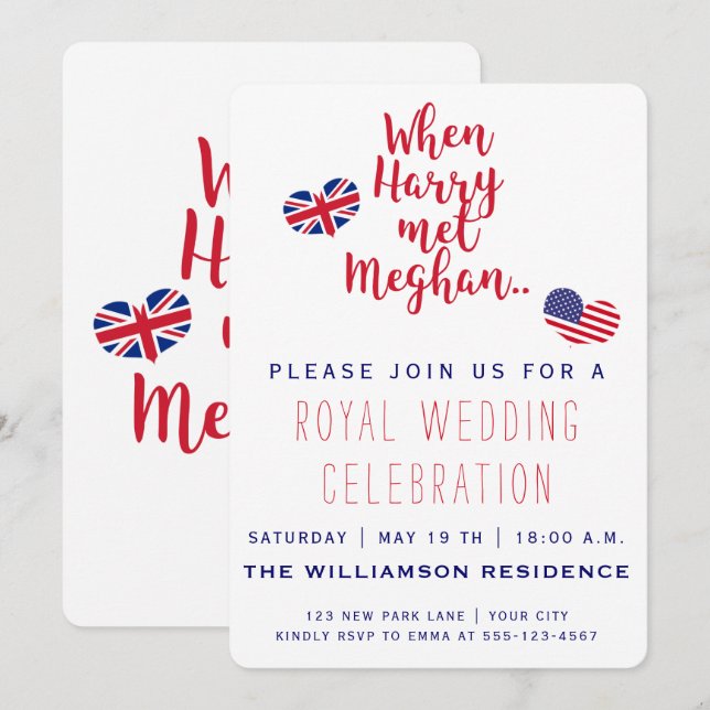 When Harry met Meghan | Royal Wedding Invitation (Front/Back)