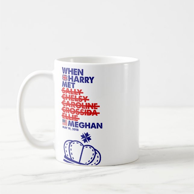 When Harry Met Meghan Royal Wedding Quirky Merch! Coffee Mug (Left)