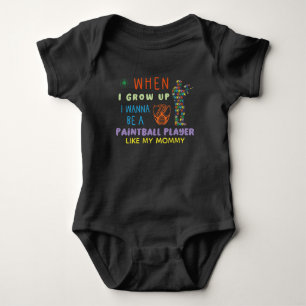 When I Grow up I Wanna Be a Paintball Player Mum Baby Bodysuit