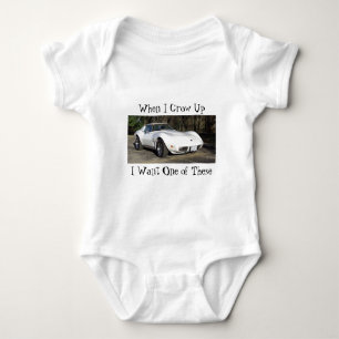 When I Grow Up I Want One of These 1975 Corvette  Baby Bodysuit