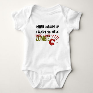 WHEN I GROW UP I WANT TO BE A ZOMBIE -creeper Baby Bodysuit