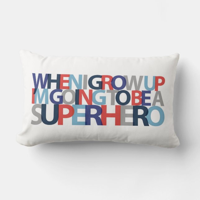 When I Grow Up... SUPERHERO Lumbar Cushion (Front)