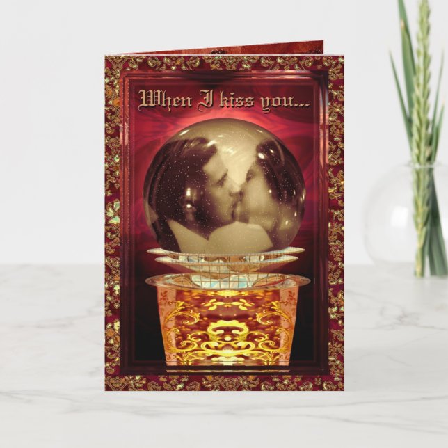 When I kiss you Customisable Holiday Card (Front)
