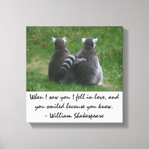 When I saw you I fell in love - Lemur love Canvas Print