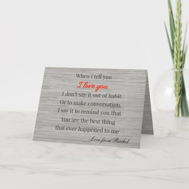 When I Tell You I Love You  Card (Front)