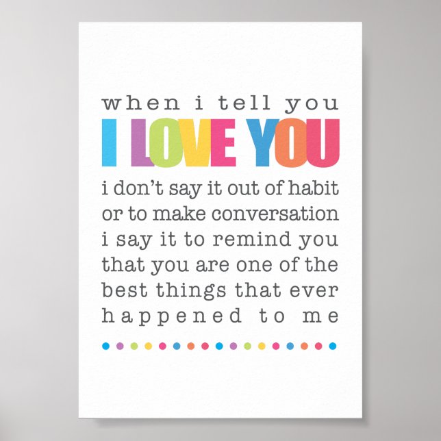 When I Tell You I Love You Poster (Front)