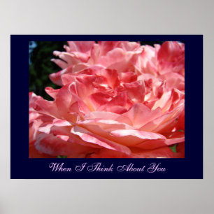 When I Think About You art print My Love Pink Rose