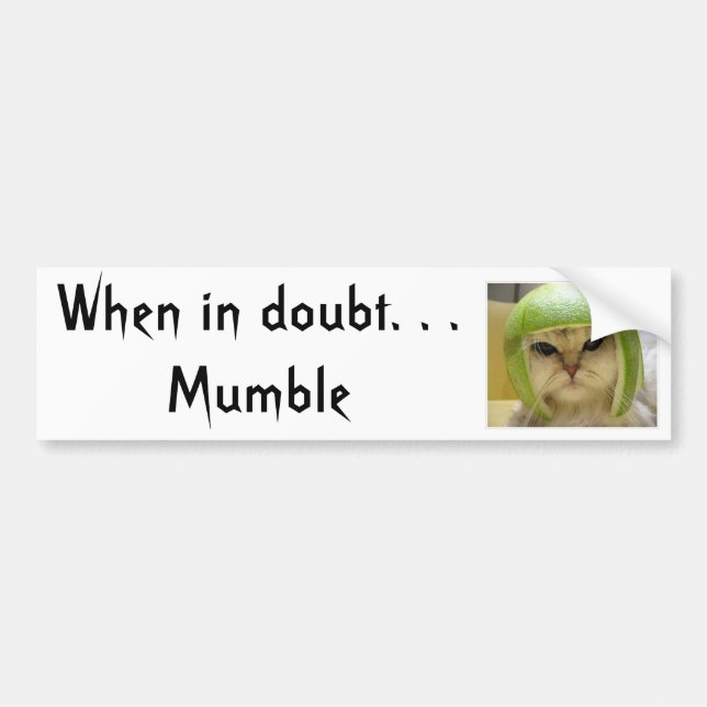 When in doubt... bumper sticker (Front)