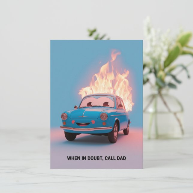 When In Doubt Call Dad Funny Father's Day For Dad  Card (Standing Front)