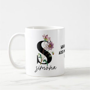 When in doubt Classic Purple Floral Personalised Coffee Mug