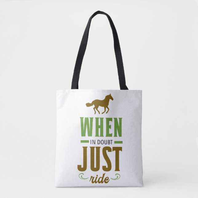 When In Doubt Just Ride Tote Bag (Front)