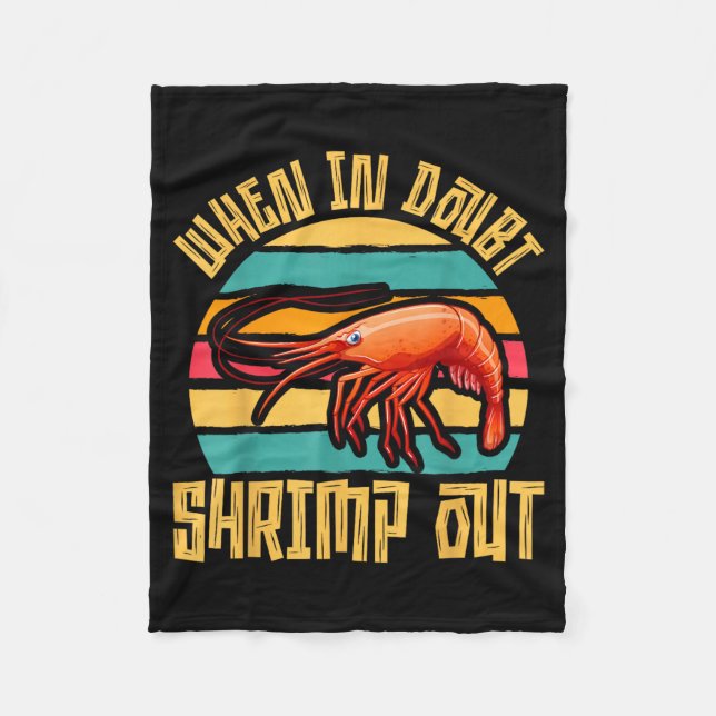 When In Doubt Shrimp Out Funny Jiu Jitsu Retro Fleece Blanket (Front)