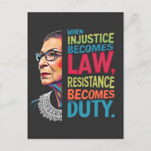 When Injustice Becomes Law Resistance Becomes Duty Announcement Postcard